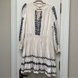 Fat Face Ruffled Embroidered Vacation Tiered Dress
